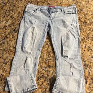 Guess Light Blue Distressed Men's Skinny Jeans